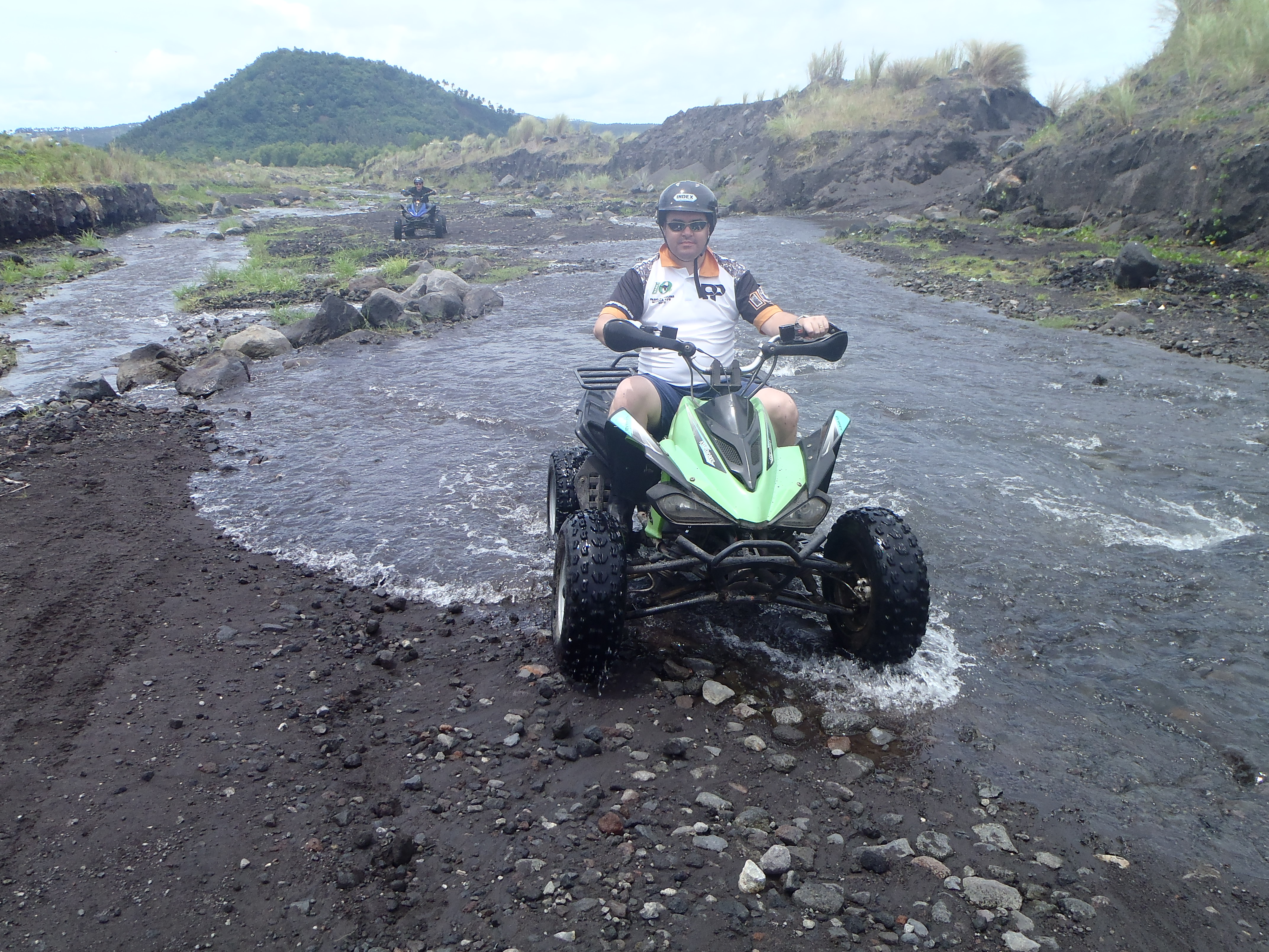 Riding up to the base of Mt. Mayon volcano on the quad bike